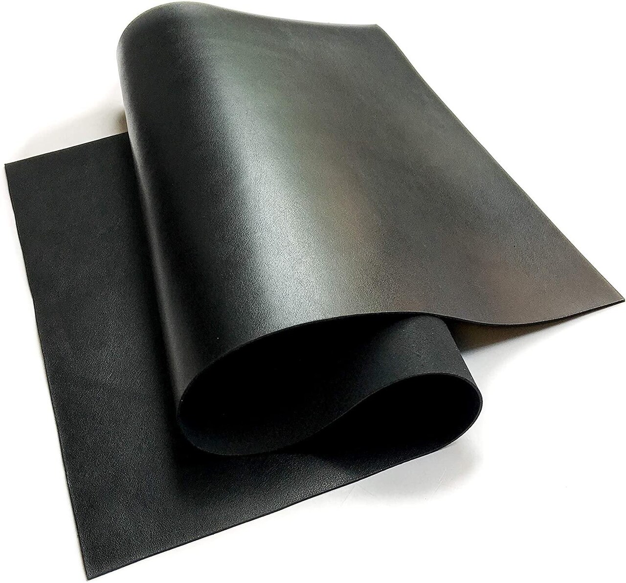 Real Genuine Black Calf Hide Leather: Thick Leather Cow Hide Black Leather Sheets for Crafting and Cricut Maker Supplies (Black, 12x24In/ 30x60cm)